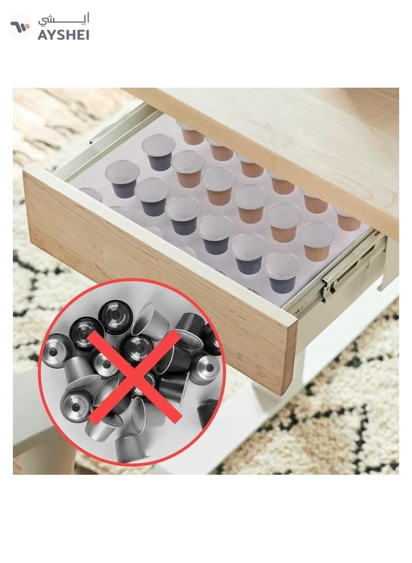 Eworld Clear Acrylic Appetizer Cups Serving Tray, 25 Slots Coffee Pods Organizer Tray