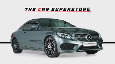 Mercedes Benz C200 Coupe- GCC-Selenite Grey-AMG Body Styling-Panoramic Roof-Mercedes FSH-1