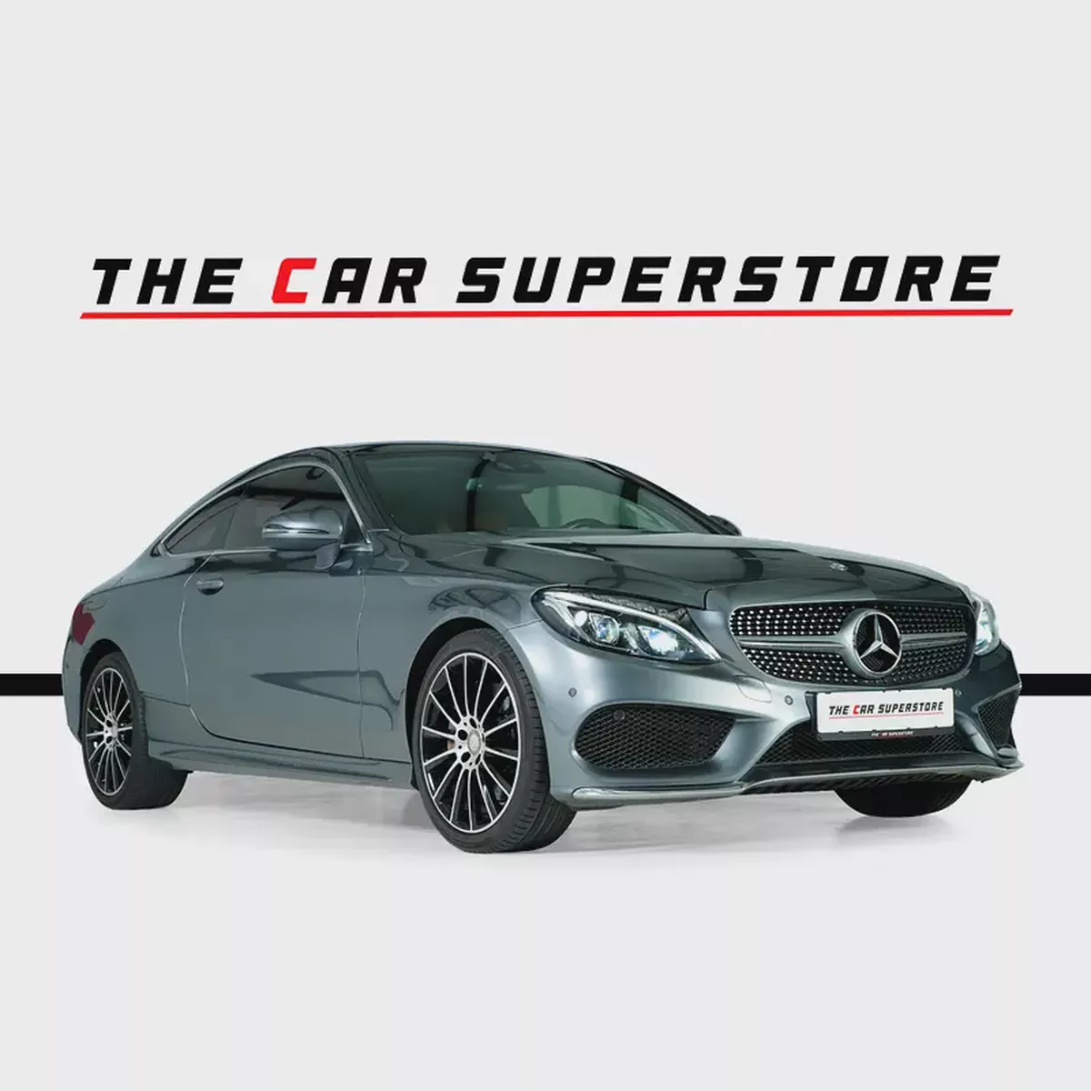 Mercedes Benz C200 Coupe- GCC-Selenite Grey-AMG Body Styling-Panoramic Roof-Mercedes FSH