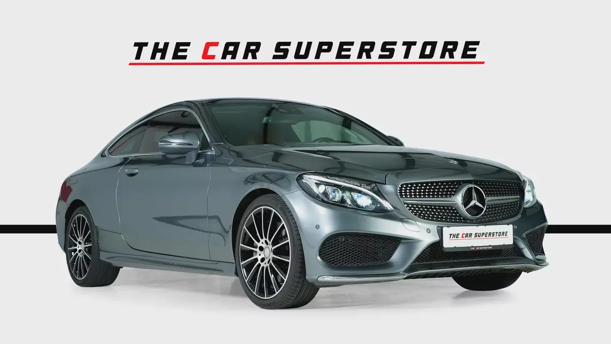 Mercedes Benz C200 Coupe- GCC-Selenite Grey-AMG Body Styling-Panoramic Roof-Mercedes FSH-1-1