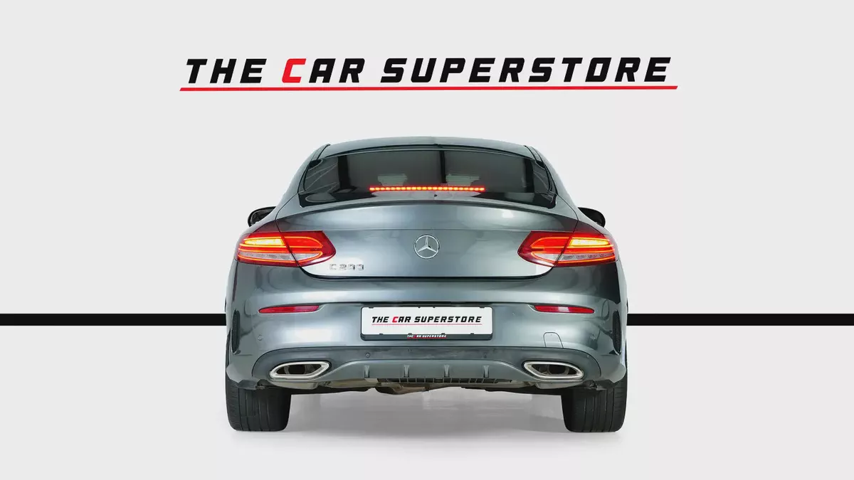 Mercedes Benz C200 Coupe- GCC-Selenite Grey-AMG Body Styling-Panoramic Roof-Mercedes FSH-6-6