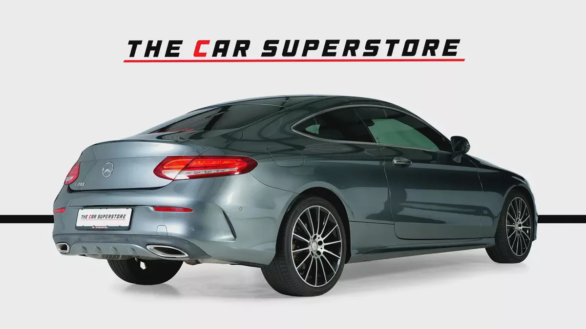Mercedes Benz C200 Coupe- GCC-Selenite Grey-AMG Body Styling-Panoramic Roof-Mercedes FSH-7-7