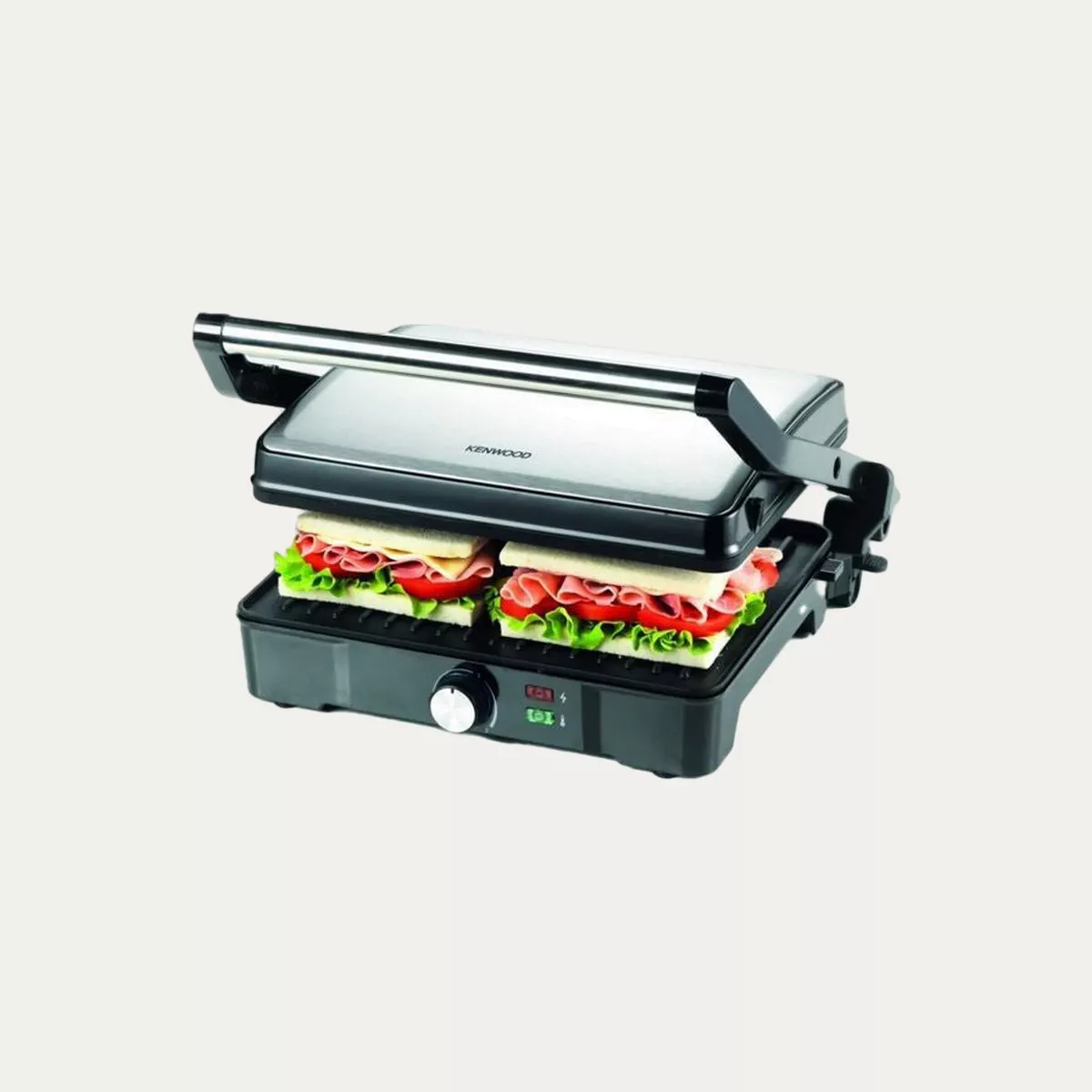 KENWOOD Health Grill, 3 Adjustable Grill Positions, 2000 W HGM31.000SI Silver-5-5