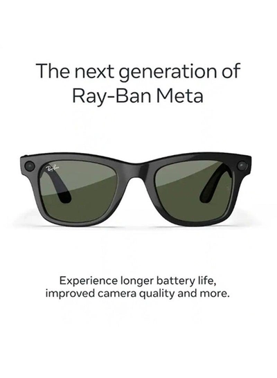 Meta Ray-Ban | Meta Wayfarer Large (Gen 2) - Matte Polarized Gradient Graphite lenses - Black Graphite-1