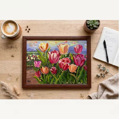 Original Painting: THE  GATHERING – 21 x 29.7 cm-3