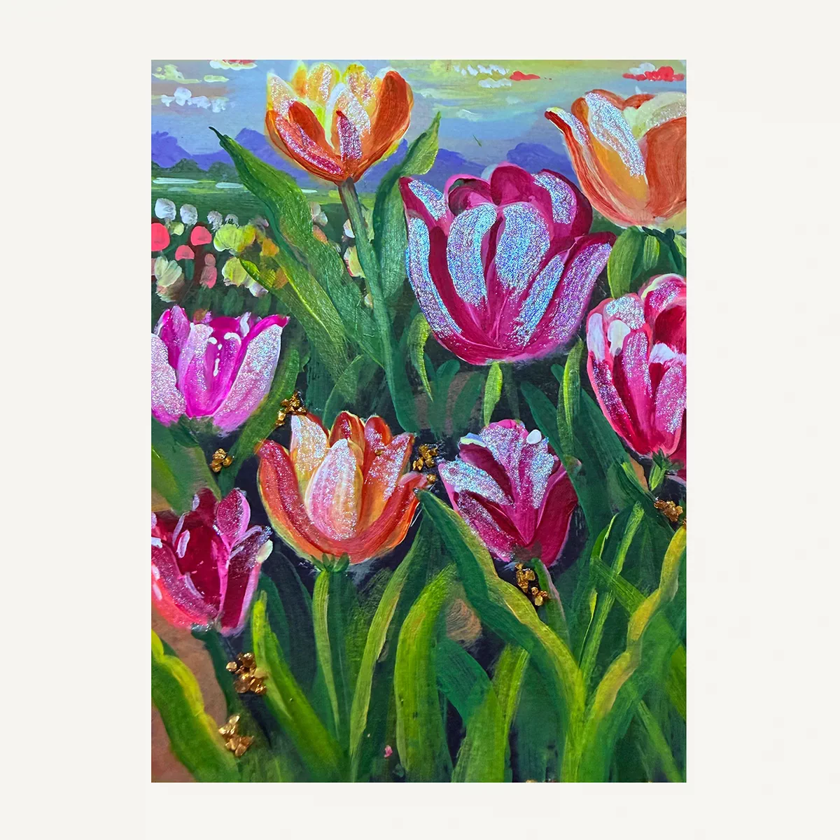Original Painting: THE  GATHERING – 21 x 29.7 cm-2-2