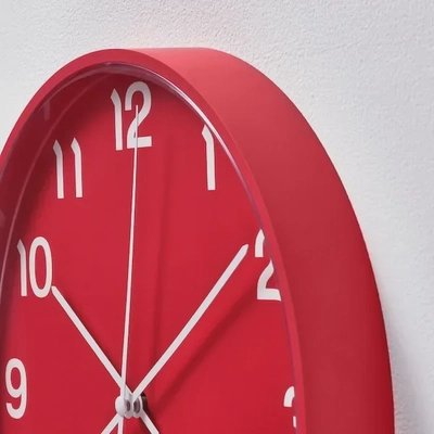 IKEA PLUTTIS Wall Clock: Vibrant Red 28 cm Timepiece-2