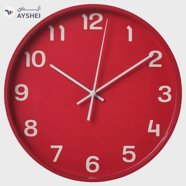 IKEA PLUTTIS Wall Clock: Vibrant Red 28 cm Timepiece