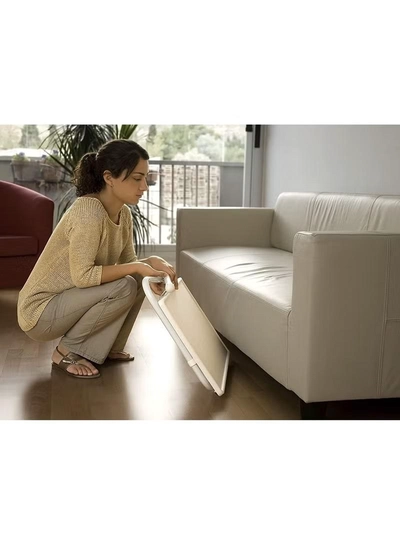 Table Mate Plastic Table Mate Folding Portable TV Tray Laptop Desk Adjustable Height Tilt Angle Multi Function for Sofa Couch Bed Reading Working Eating White-2