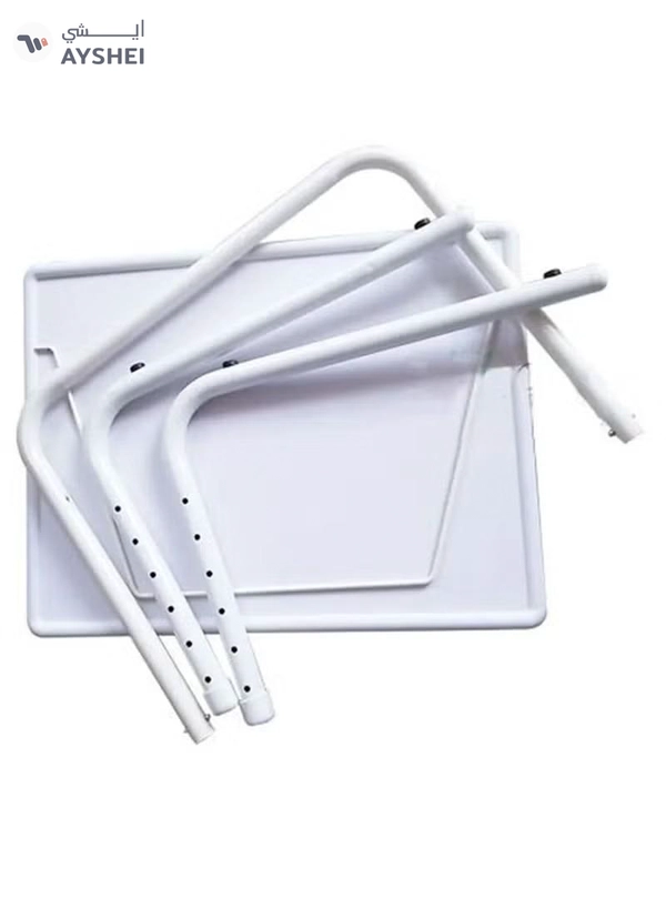 Table Mate Plastic Table Mate Folding Portable TV Tray Laptop Desk Adjustable Height Tilt Angle Multi Function for Sofa Couch Bed Reading Working Eating White