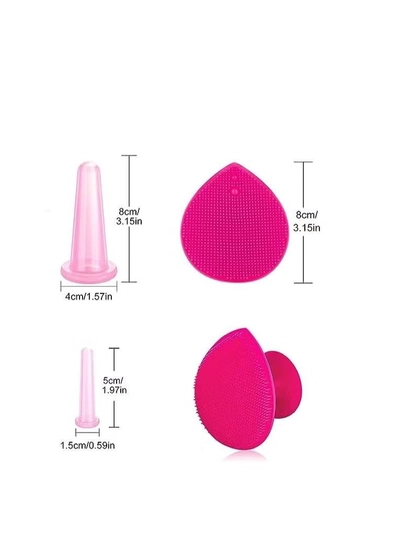 ORiTi Silicone Facial Cupping Therapy Set - Eye and Face Vacuum Body Massage Cup Kit-1