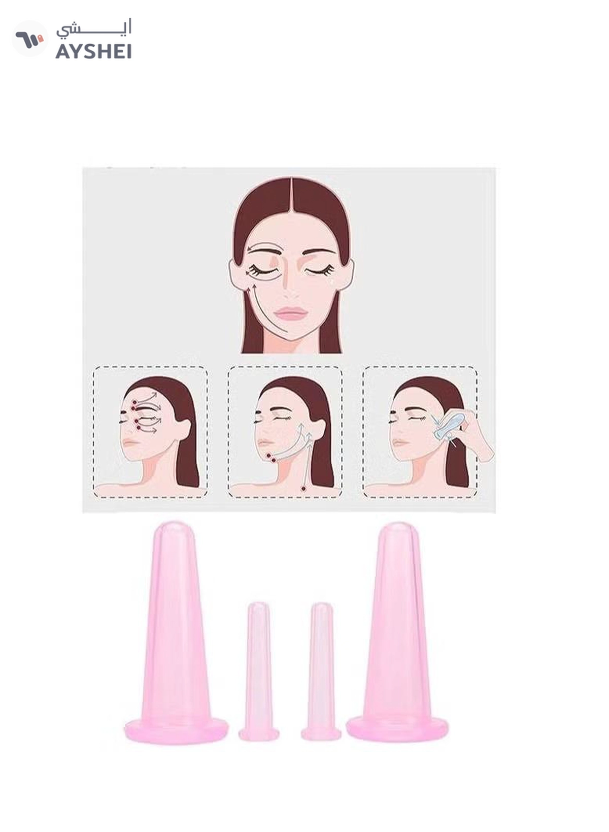 ORiTi Silicone Facial Cupping Therapy Set - Eye and Face Vacuum Body Massage Cup Kit-2-2