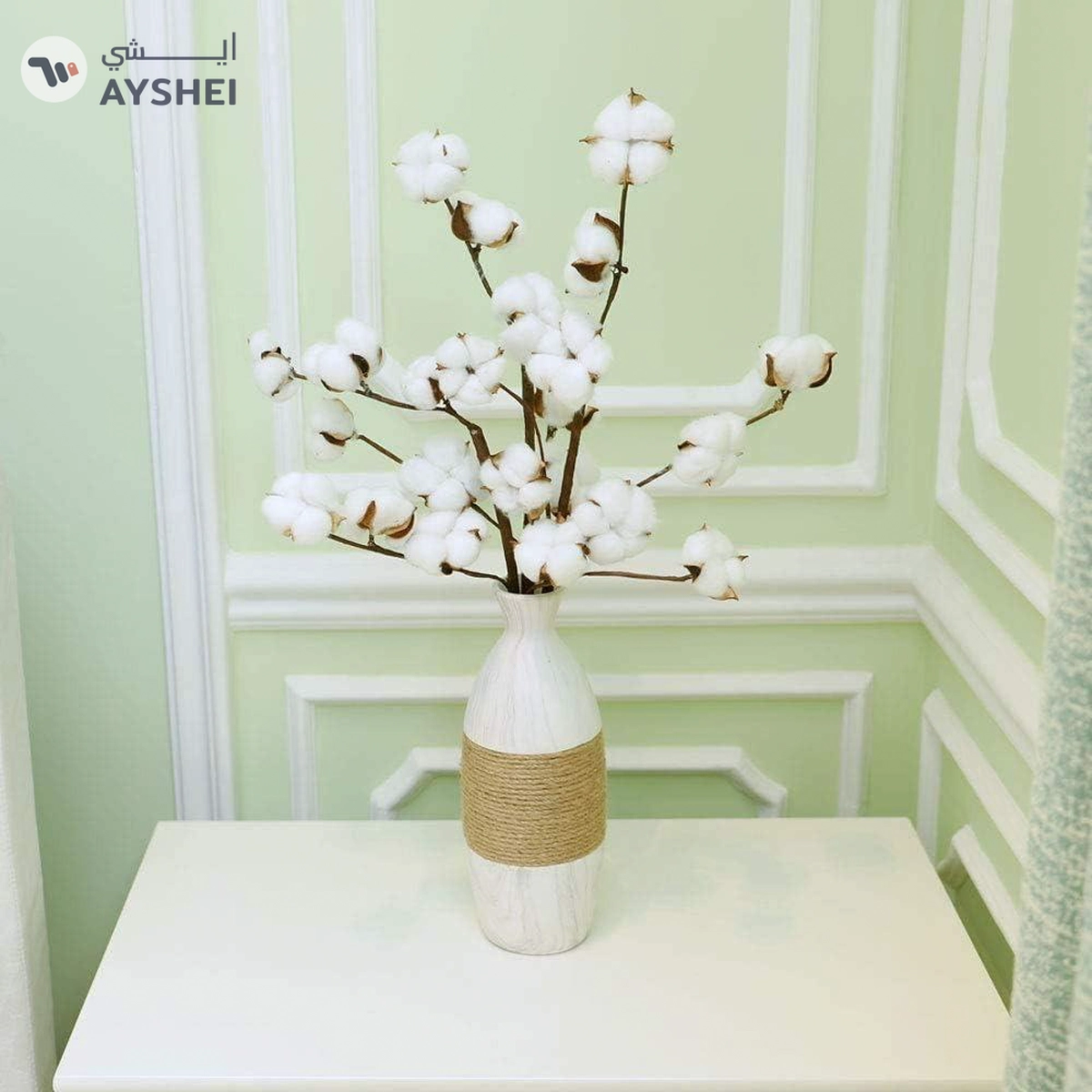 YATAI Naturally Dried Cotton Stems Farmhouse Style Cotton Boll and Fruit Branches-3-3