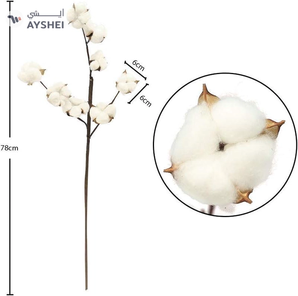 YATAI Naturally Dried Cotton Stems Farmhouse Style Cotton Boll and Fruit Branches