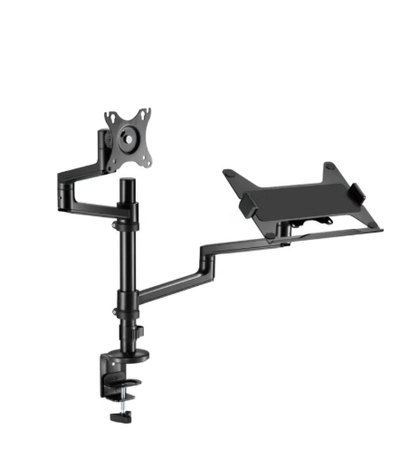 Navodesk Control Monitor Arm Model L with Laptop Tray Dual Monitor Stand for 17 to 32 Screens -0