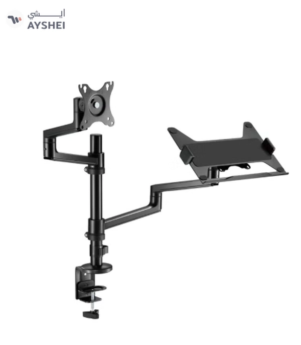 Navodesk Control Monitor Arm Model L with Laptop Tray Dual Monitor Stand for 17 to 32 Screens 