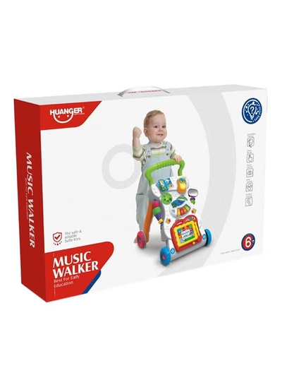 HUANGER Baby Music And Light Walker With Adjustable Screw Children First Step Car-1