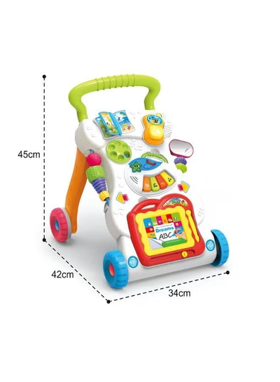 HUANGER Baby Music And Light Walker With Adjustable Screw Children First Step Car-5