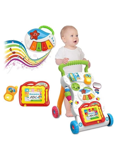 HUANGER Baby Music And Light Walker With Adjustable Screw Children First Step Car-0
