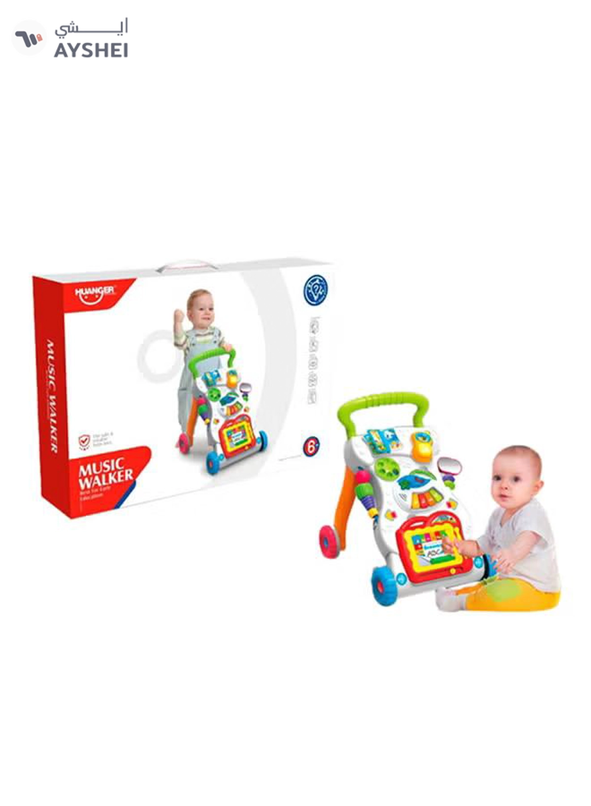 HUANGER Baby Music And Light Walker With Adjustable Screw Children First Step Car-4-4