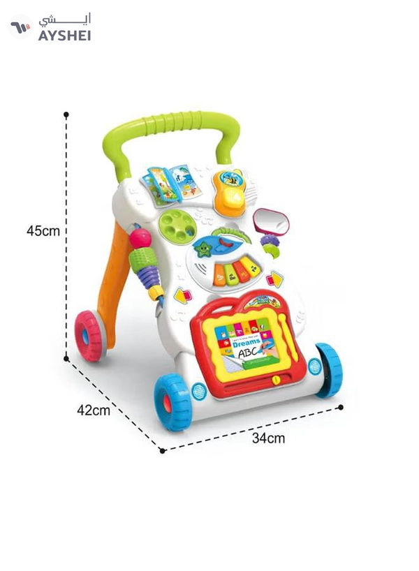 HUANGER Baby Music And Light Walker With Adjustable Screw Children First Step Car