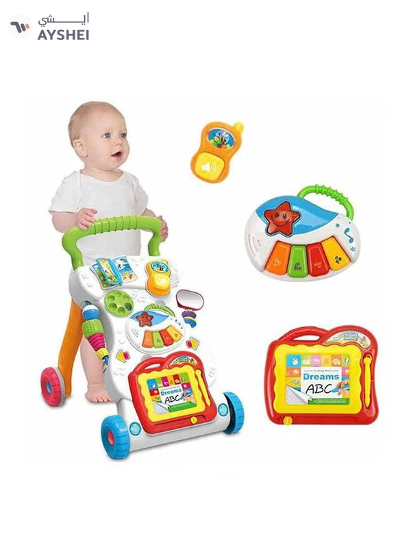 HUANGER Baby Music And Light Walker With Adjustable Screw Children First Step Car