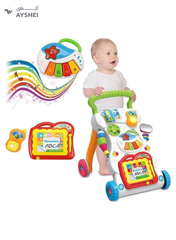 HUANGER Baby Music And Light Walker With Adjustable Screw Children First Step Car