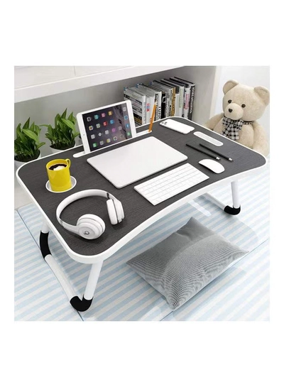 MODERN HOME Foldable Laptop Table With Cup Holder Combination Material Multicolour 40.5 x 60 x 5.5cm-1