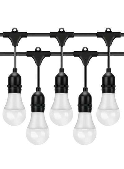 Yuwell Outdoor Waterproof IP65 Led String Lights E27 Holder 15 Meter Bulb Holder Wire With 30 LED Bulbs 9W Cool White With EU Plug Solar Bulb Holder For Ramadan Decoration Lights And Outdoor Decoration Light Hanging Light String Wire Ramadan Light For Commercial Patio Garden & Porch Yard-0