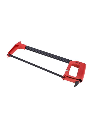 GEEPAS 12" AL Hacksaw Frame - Durable & Convenient with Grip Handle, Mini Hacksaw for Your Mini Tool Kit | Removable Metal Cutting Saw Blade | Ideal for Cutting Wood, Plastic, Bamboo & More Red/Black 12inch-0