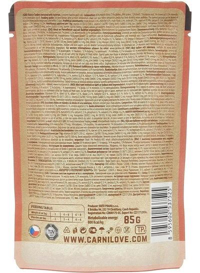 CARNILOVE Turkey enriched with Valerian Root for Adult Cats (Wet Food Pouches) 24x85g-3