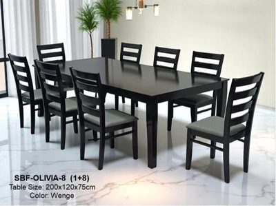 OLIVIA Dining Set, 8 Seater, Solid Wood-0