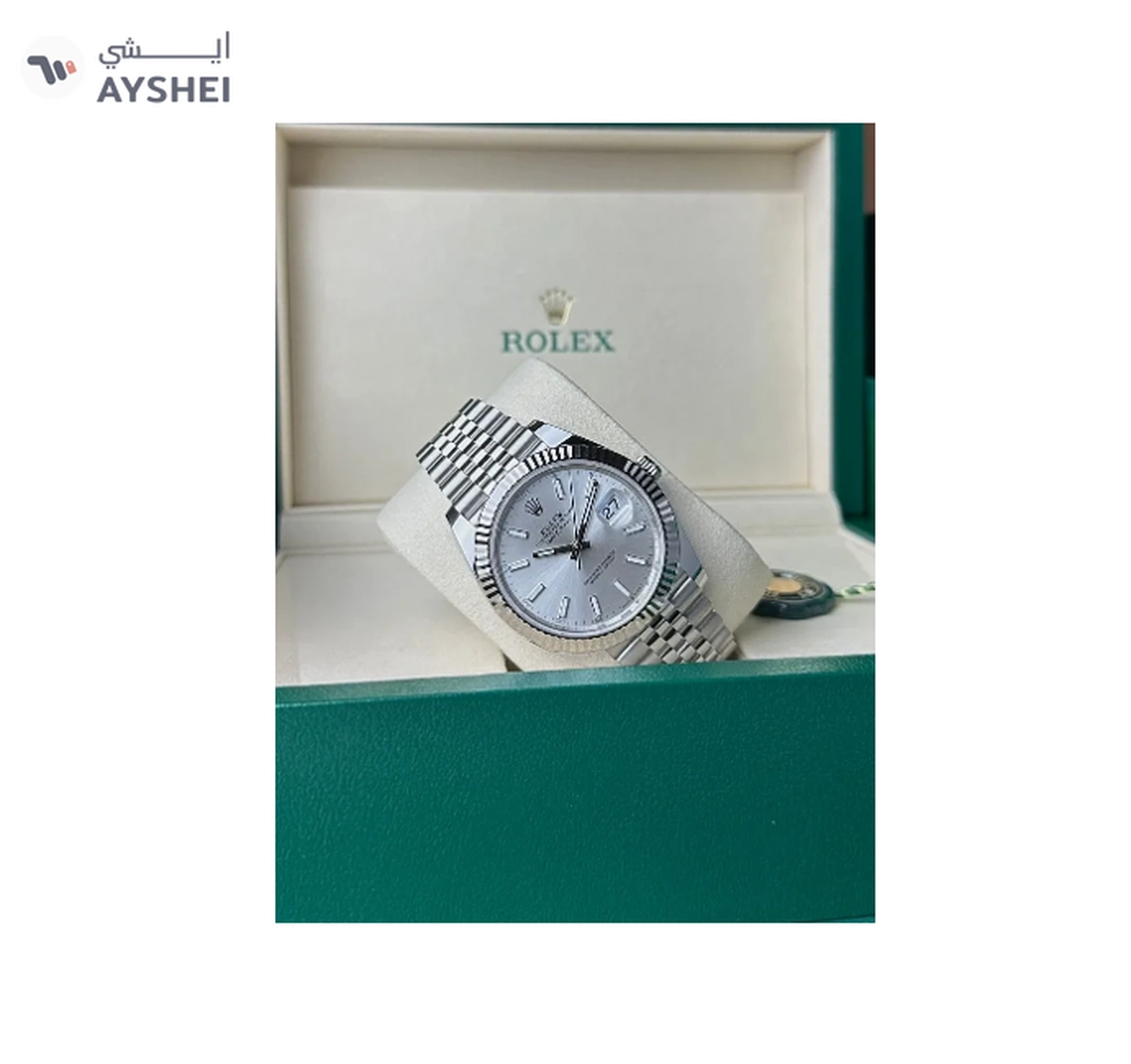 Rolex Datejust 41mm Steel & White gold Wimbledon dial Jubilee bracelet-3-3