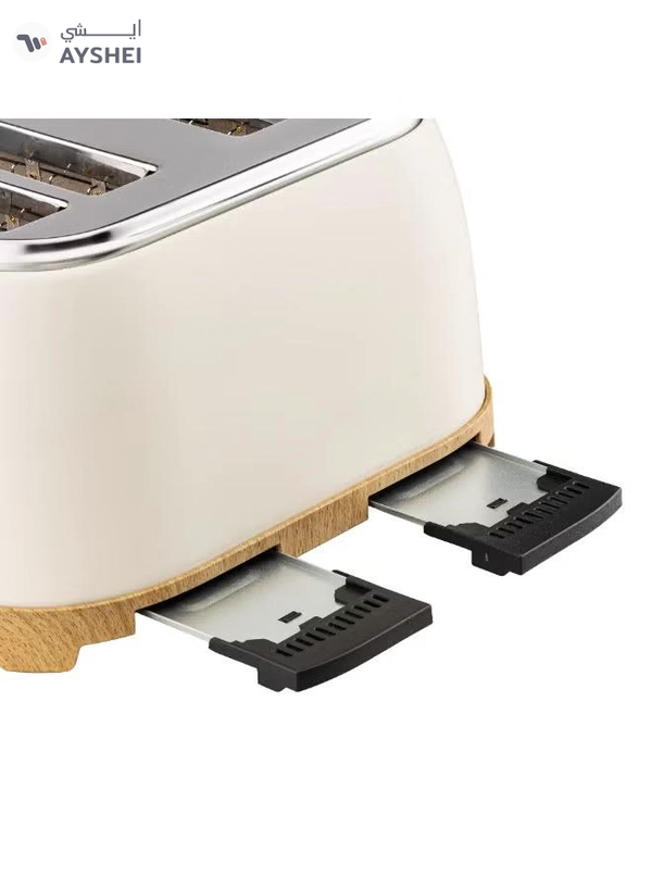 GEEPAS 4 Slice Bread Toaster Dual Control 1500 W | 6 Stage Adjustable Browning Control and Removable Crumb Tray | Defrost, Reheat and Cancel Functions | Perfect for Toasting Different Types Breads | 2 Years Warranty GBT36561UK-CR Cream 1500 W GBT36561UK-CR Cream