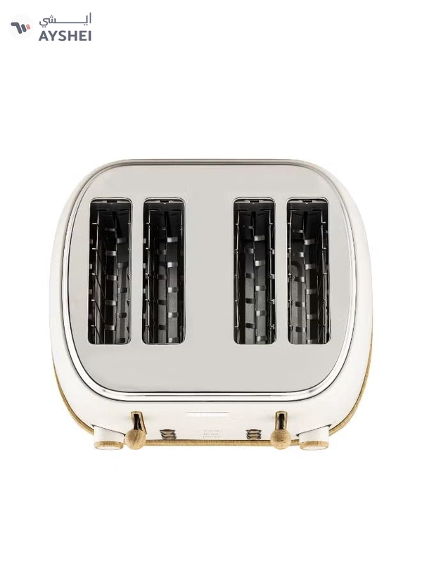 GEEPAS 4 Slice Bread Toaster Dual Control 1500 W | 6 Stage Adjustable Browning Control and Removable Crumb Tray | Defrost, Reheat and Cancel Functions | Perfect for Toasting Different Types Breads | 2 Years Warranty GBT36561UK-CR Cream 1500 W GBT36561UK-CR Cream