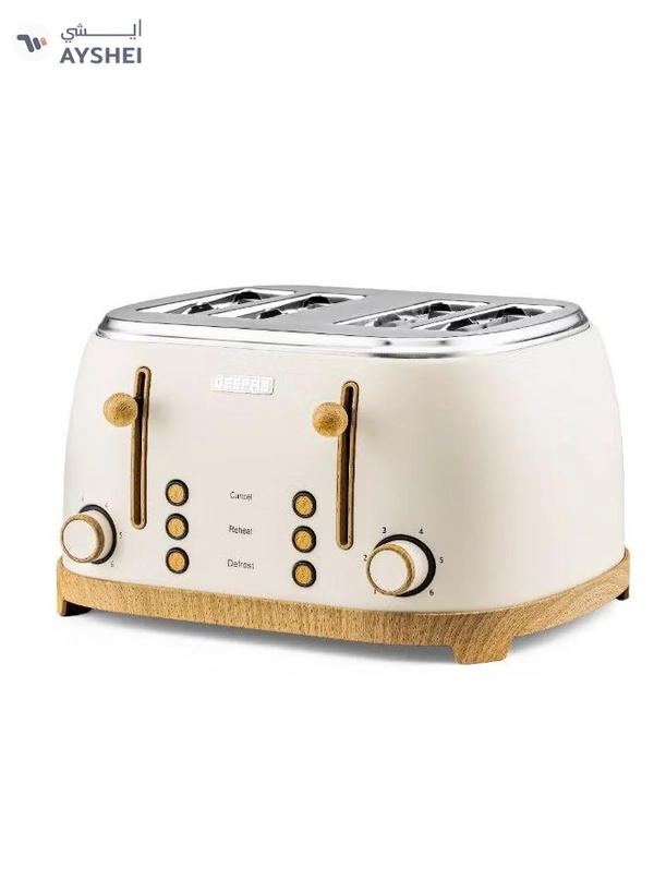 GEEPAS 4 Slice Bread Toaster Dual Control 1500 W | 6 Stage Adjustable Browning Control and Removable Crumb Tray | Defrost, Reheat and Cancel Functions | Perfect for Toasting Different Types Breads | 2 Years Warranty GBT36561UK-CR Cream 1500 W GBT36561UK-CR Cream