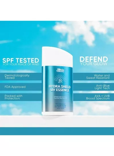J Skin Beauty Hydra Shield UV Essence SPF 50 PA++++ – Advanced Daily Face Sunscreen with Ceramide, Peptides & Niacinamide, Lightweight Hydrating Texture, Water & Sweat Resistance, Broad-Spectrum UV Protection for Everyday Skincare-5