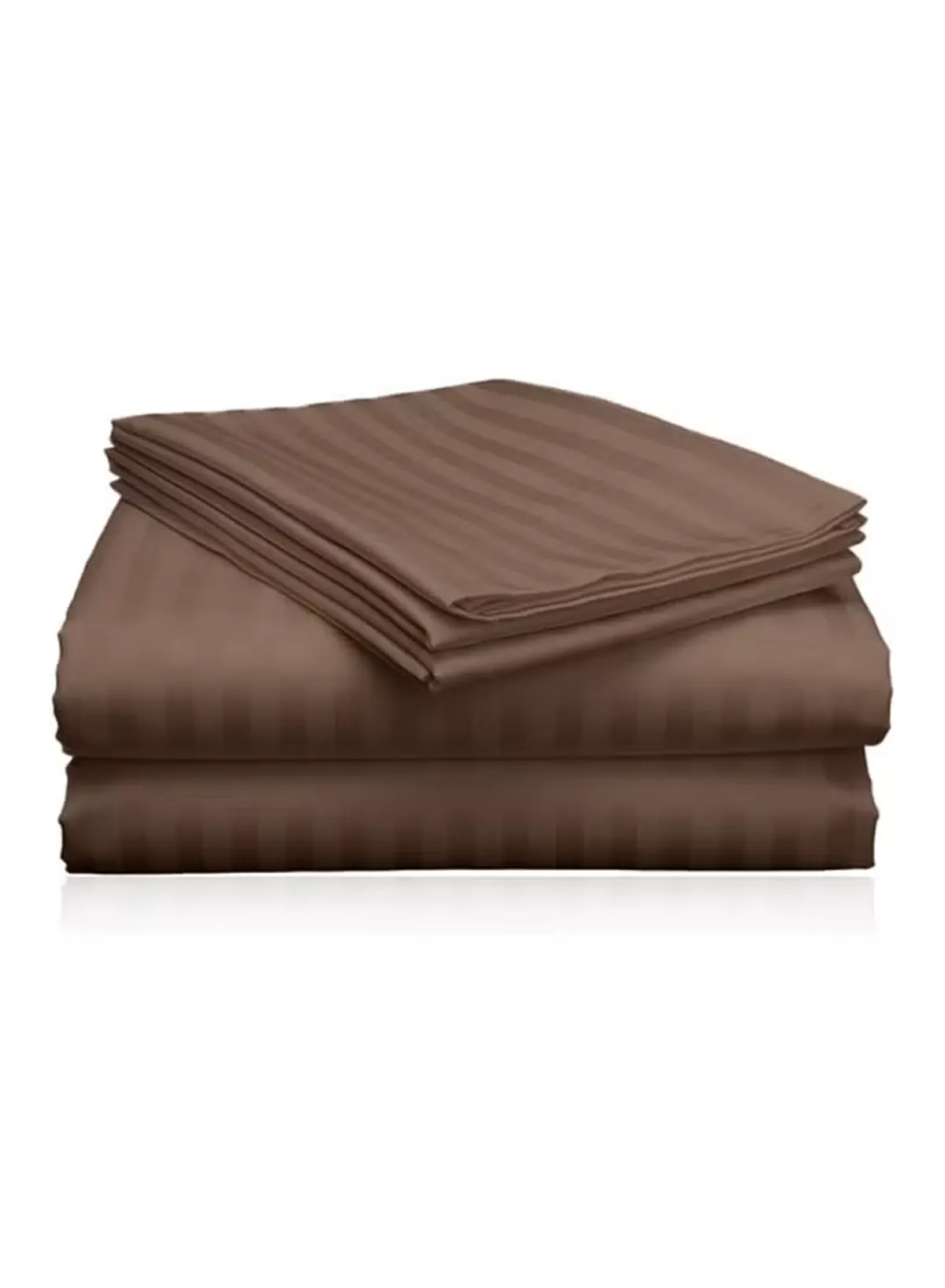 Eworld 3 Piece Super King Brown Striped Bed Sheet Set – Ultra-Soft Microfiber Striped Sheet & 2 Pillowcases, Breathable Luxury Bedding for Home & Hotel Use-2-2