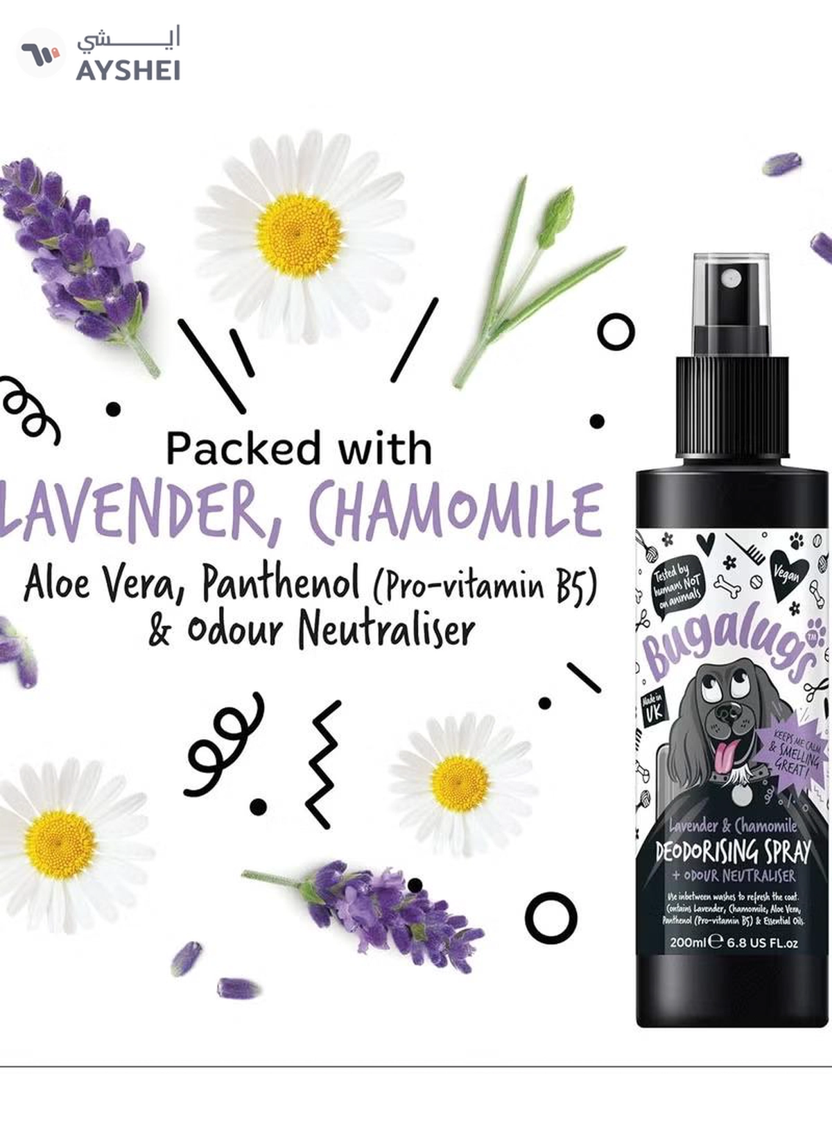BUGALUGS Lavender & Chamomile Deodorising Spray 200ml (6.8 Fl Oz)-3-3