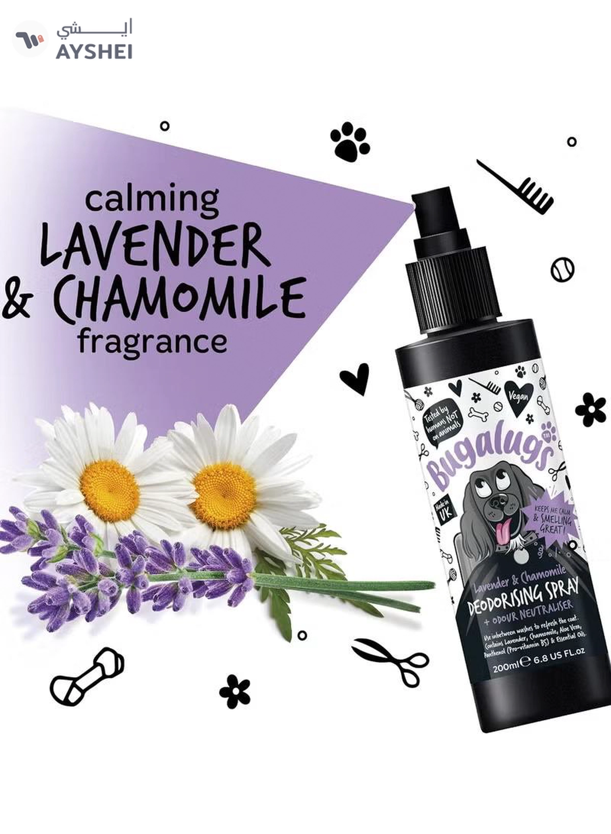 BUGALUGS Lavender & Chamomile Deodorising Spray 200ml (6.8 Fl Oz)-2-2