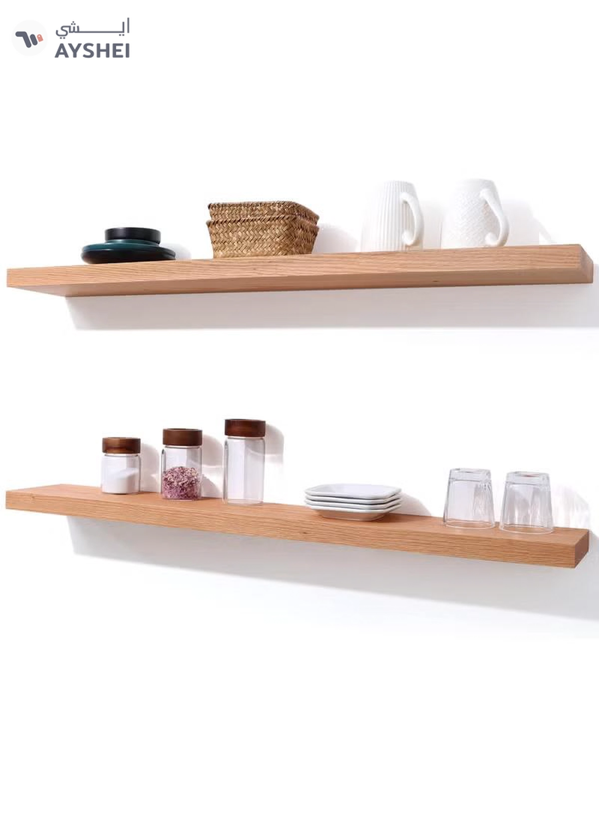 DubaiGallery Floating Wall Shelf MDF Modern Home Decoration Simple Design Shelves Kitchen Bedroom Living -1-1