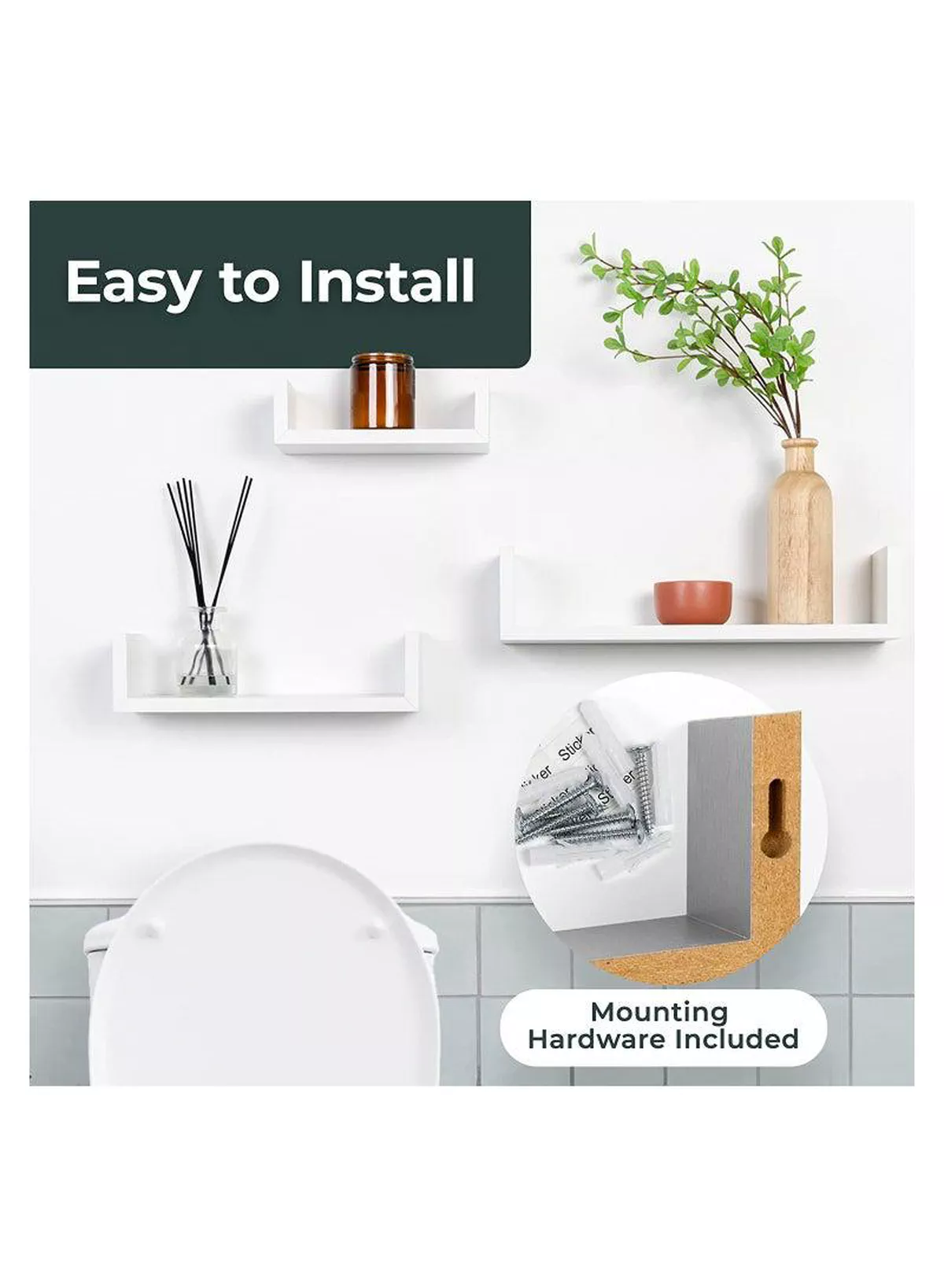 Set of 3 Wall Mounted Floating Shelf for Decorative and other Stuff-3-3