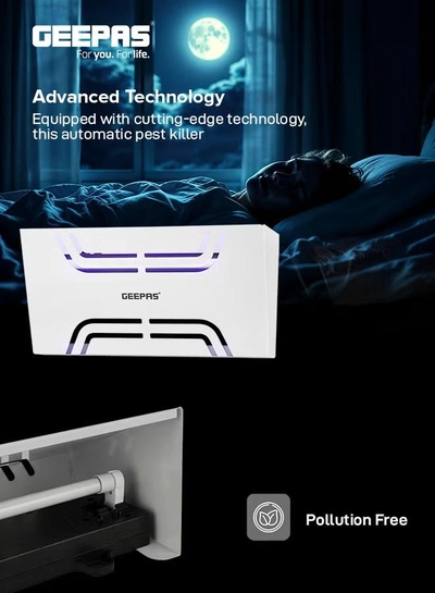 GEEPAS Electric Insect Killer 20 W Ultra Violet Tube | Pollution Free Automatic Pest Killer | Advanced Technology | No Toxic Fumes | Low Power Consumption GBK25612 20 W GBK25612 Silver-1