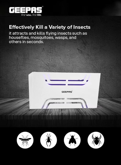 GEEPAS Electric Insect Killer 20 W Ultra Violet Tube | Pollution Free Automatic Pest Killer | Advanced Technology | No Toxic Fumes | Low Power Consumption GBK25612 20 W GBK25612 Silver-2