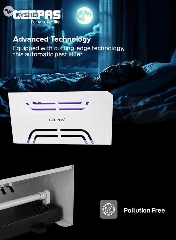 GEEPAS Electric Insect Killer 20 W Ultra Violet Tube | Pollution Free Automatic Pest Killer | Advanced Technology | No Toxic Fumes | Low Power Consumption GBK25612 20 W GBK25612 Silver