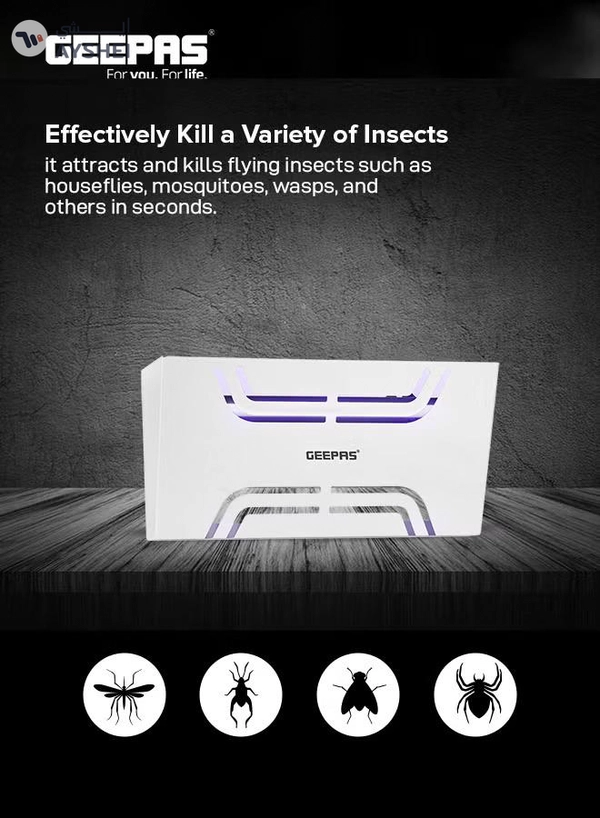 GEEPAS Electric Insect Killer 20 W Ultra Violet Tube | Pollution Free Automatic Pest Killer | Advanced Technology | No Toxic Fumes | Low Power Consumption GBK25612 20 W GBK25612 Silver
