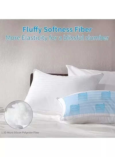 Pack of 1 Premium Down Alternative Filled Bed Pillow, Featuring Breathable Cover, Microfiber Filling and Plush Bounce-Back Design, Hypoallergenic and Luxurious Hotel Quality Pillow – 50x70cm-2