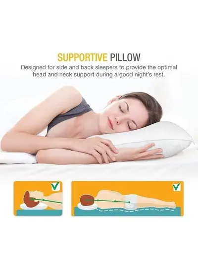 Pack of 1 Premium Down Alternative Filled Bed Pillow, Featuring Breathable Cover, Microfiber Filling and Plush Bounce-Back Design, Hypoallergenic and Luxurious Hotel Quality Pillow – 50x70cm-4