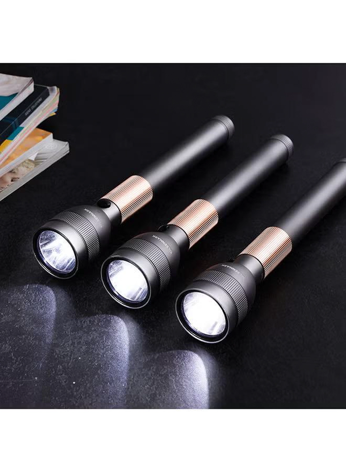 Olsenmark 3-in-1 Rechargeable LED Flashlight, High Lumens, OMFL2801-4-4