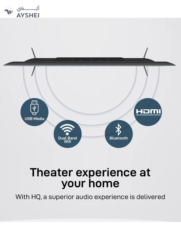 Geepas 50- Inch VIDAA 4K Ultra HD Smart TV Frameless Design and Matte Silver Finish Pre Installed Apps Bluetooth Connectivity and Screen Sharing Dolby Digital